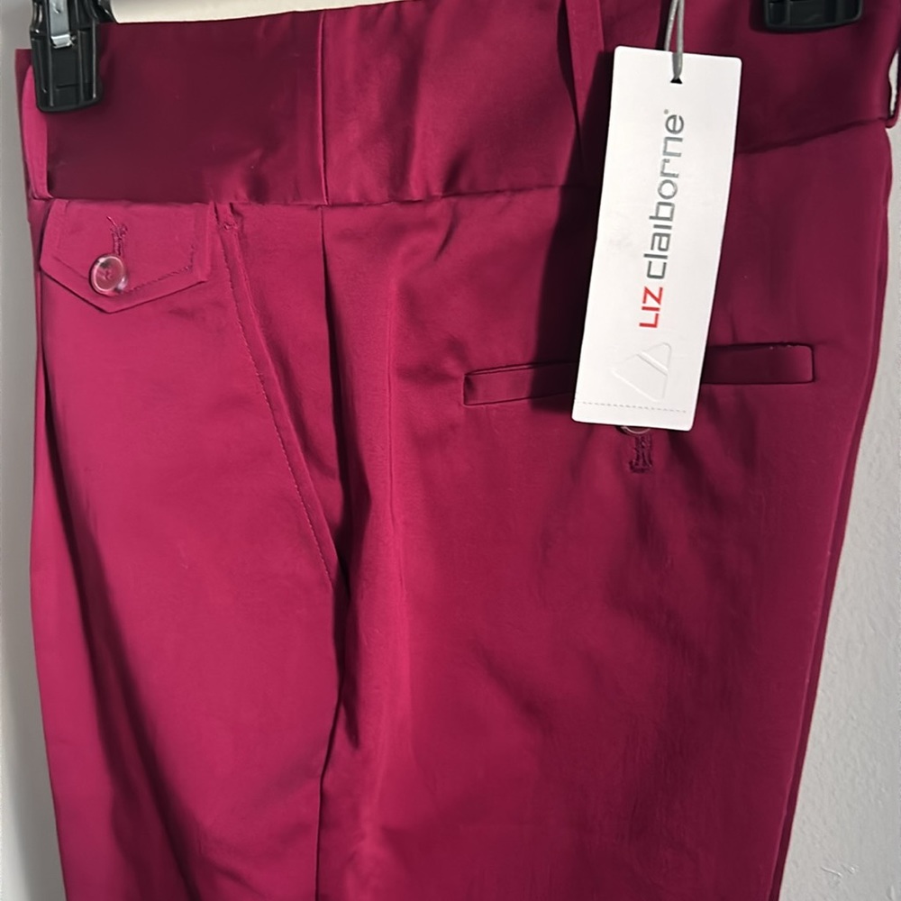 Liz Claiborne Women's Magenta Straight-Leg Pants